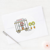 Sticker Rond Caricature Fleur sauvage drôle Best Buds (Enveloppe)