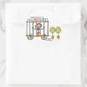 Sticker Rond Caricature Fleur sauvage drôle Best Buds (Sac)