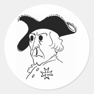 Sticker Rond Caricature Frederick le grand