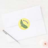 Sticker Rond Caricature joyeux de courgettes mignonnes (Enveloppe)