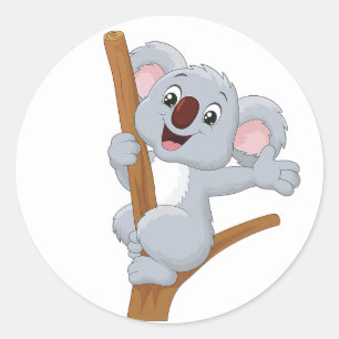 Sticker Rond Caricature Koala Bear