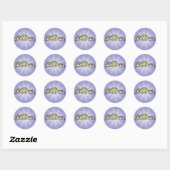 Sticker Rond Caricature Leopard Gecko (Feuille)