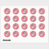 Sticker Rond caricature licorne (Feuille)