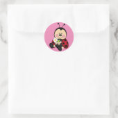Sticker Rond Caricature mignonne dame bug classique rond autoco (Sac)