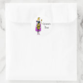 Sticker Rond Caricature mignonne Queen Bee (Sac)
