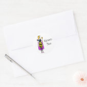 Sticker Rond Caricature mignonne Queen Bee (Enveloppe)
