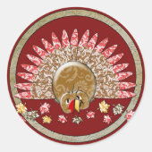 Sticker Rond Caricature mignonne Thanksgiving Turquie (Devant)