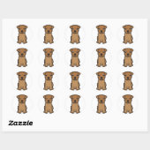 Sticker Rond Caricature Norfolk Terrier Dog (Feuille)