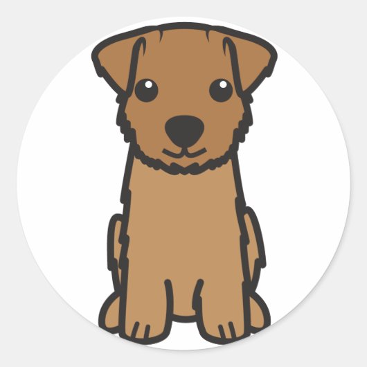 Sticker Rond Caricature Norfolk Terrier Dog (Devant)