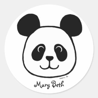 Sticker Rond Caricature personnalisée Big Face Panda