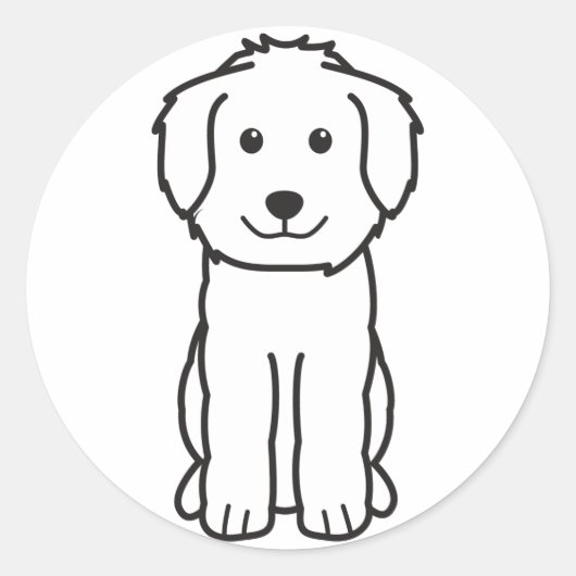 Sticker Rond Caricature pour chien Goldendoodle (Devant)