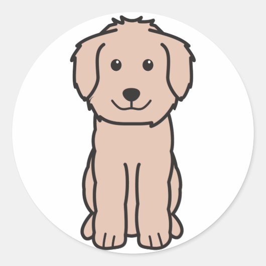 Sticker Rond Caricature pour chien Goldendoodle (Devant)