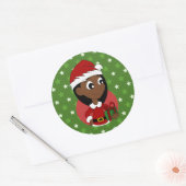 Sticker Rond Caricature pour fille de Noël (Enveloppe)
