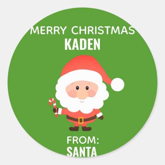 Sticker Rond Caricature pour petits Noël Père Noël (Devant)