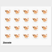 Sticker Rond Caricature tigre bébé (Feuille)