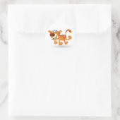 Sticker Rond Caricature tigre bébé (Sac)