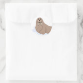 Sticker Rond Caricature Walrus (Sac)