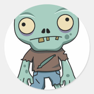 Sticker Rond Caricature Zombie