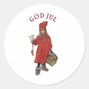 Sticker Rond Carl Larsson Peintures fille Brita comme Iduna
