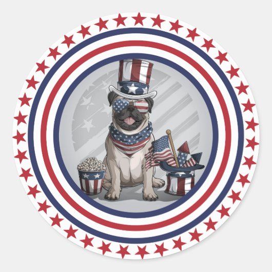 Sticker Rond Carlin américain (Devant)