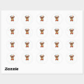 Sticker Rond Carlin Bonjour (Feuille)