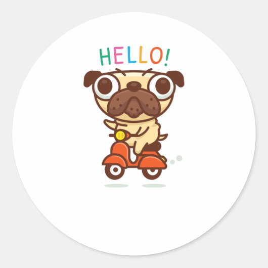 Sticker Rond Carlin Bonjour (Devant)