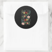 Sticker Rond carlin botanique et noir t- par huebucket (Sac)