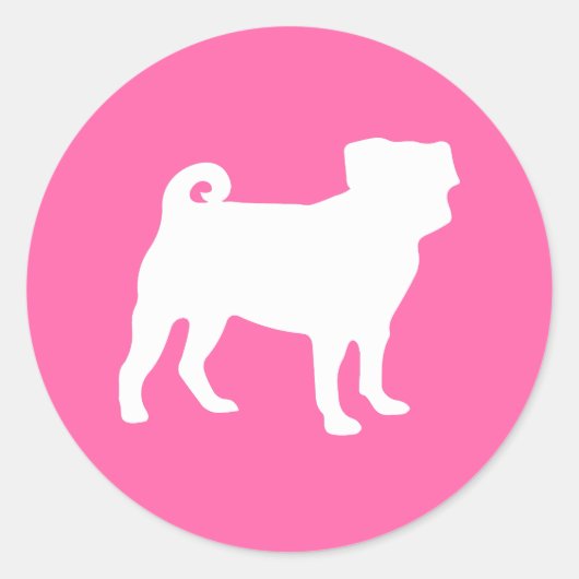 Sticker Rond Carlin chien Baby shower rose chiot fille (Devant)