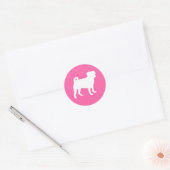 Sticker Rond Carlin chien Baby shower rose chiot fille (Enveloppe)