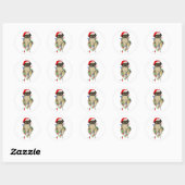 Sticker Rond Carlin Chien Bah Humpug Funny Noël (Feuille)