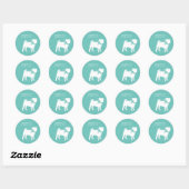 Sticker rond carlin Chien Chiot Classic (Feuille)