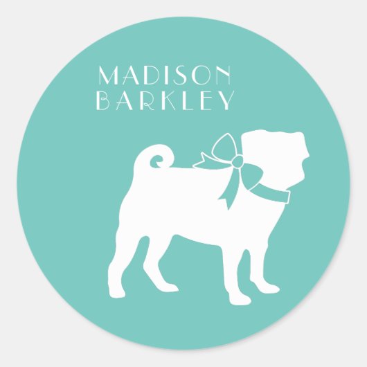 Sticker rond carlin Chien Chiot Classic (Devant)
