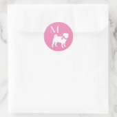 Sticker rond carlin Chien Chiot Classic (Sac)