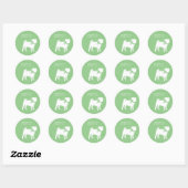 Sticker Rond Carlin Chien mignon (Feuille)