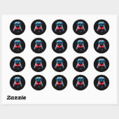 Sticker Rond Carlin de boxe Chien Cool de kickboxing (Feuille)