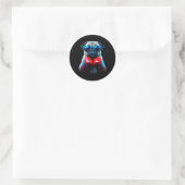 Sticker Rond Carlin de boxe Chien Cool de kickboxing (Sac)