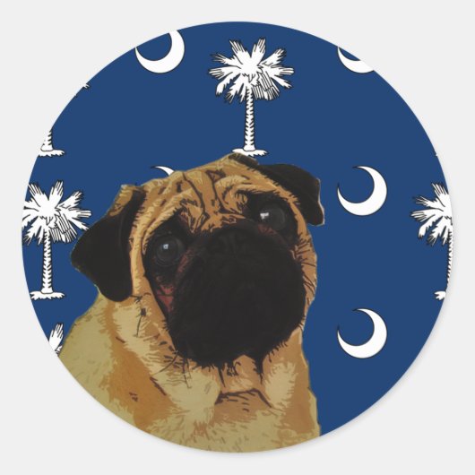 Sticker Rond Carlin de la Caroline du Sud (Devant)