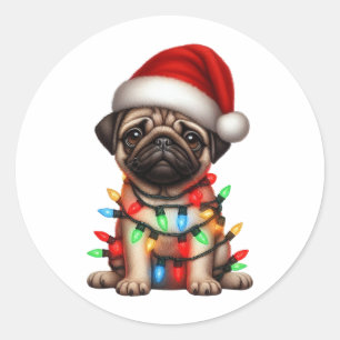 Sticker Rond Carlin de Noël mignon