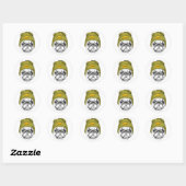 Sticker Rond Carlin Hipster | C'est Cool (Feuille)