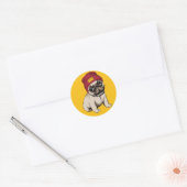 Sticker Rond Carlin Hipster Mini Chippi (Enveloppe)