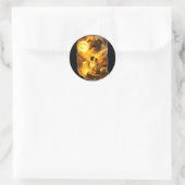 Sticker Rond Carlin hurle à la lune forêt épique fantastique (Sac)