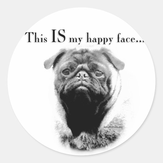 Sticker Rond Carlin Joyeux visage (Devant)