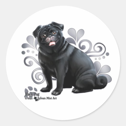 Sticker Rond Carlin noir (Devant)