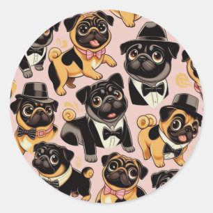 Sticker Rond Carlin sans couture Retro