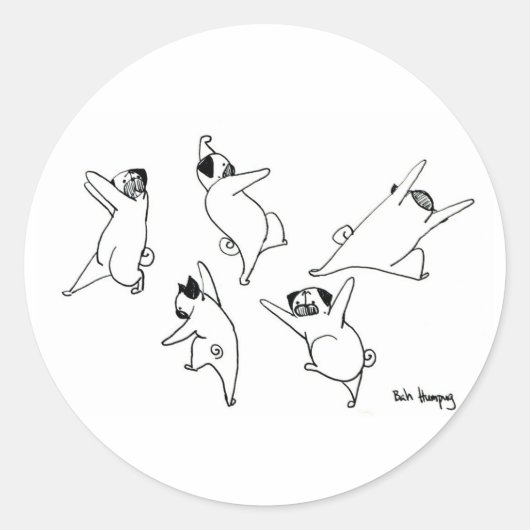Sticker Rond Carlins dansants (Devant)