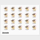 Sticker Rond Carlins Et Baisers Drôle Chien Pun (Feuille)