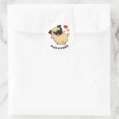 Sticker Rond Carlins Et Baisers Drôle Chien Pun (Sac)
