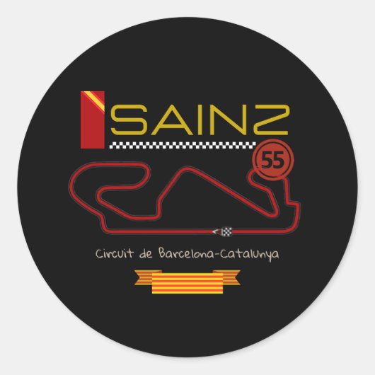 Sticker Rond CARLOS SAINZ, formule 1, ferrari (Devant)