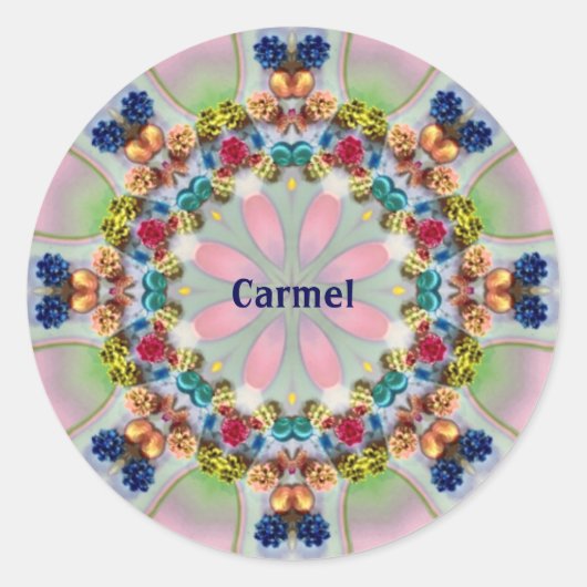 Sticker Rond CARMEL ~ WOW JOLIE 3D! Pastel Shades ~ (Devant)
