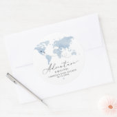 Sticker Rond CARMEN Blue Map Baby shower d'aventure (Enveloppe)